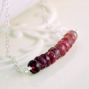 Pink Tourmaline Necklace in Sterling Silver